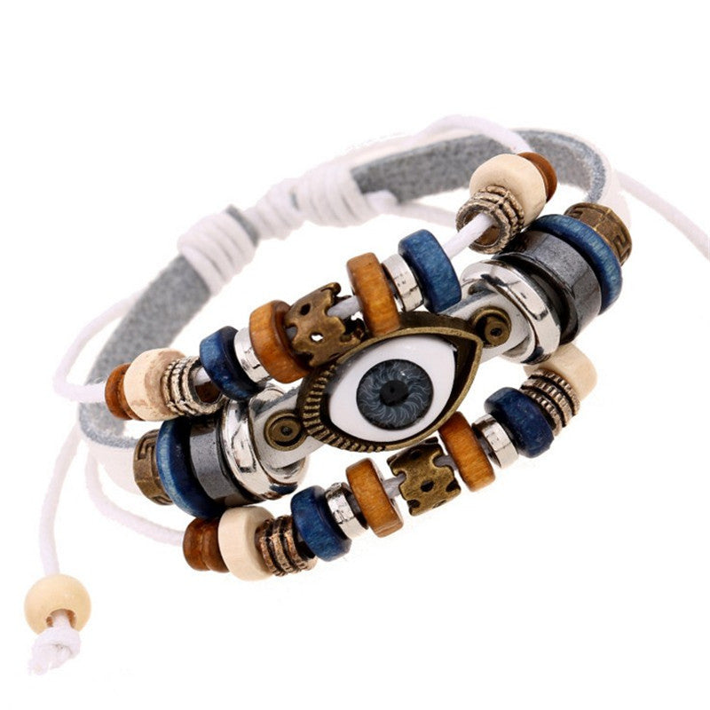 Pulsera de cuentas de ojo malvado estilo bohemio vintage