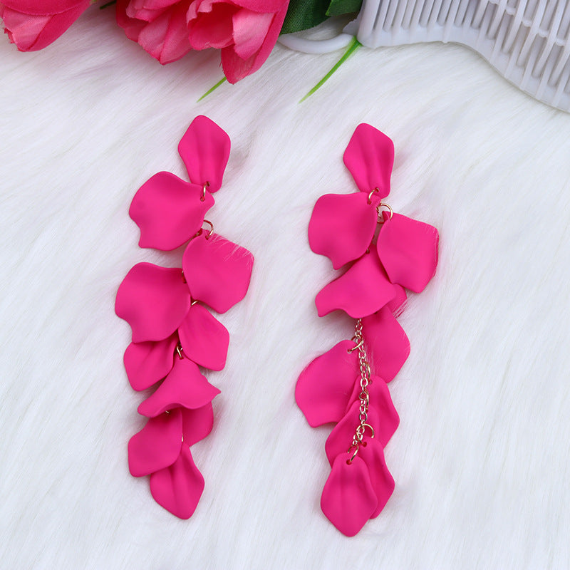 Bohemian Style Personalized Tassel Petal Earrings