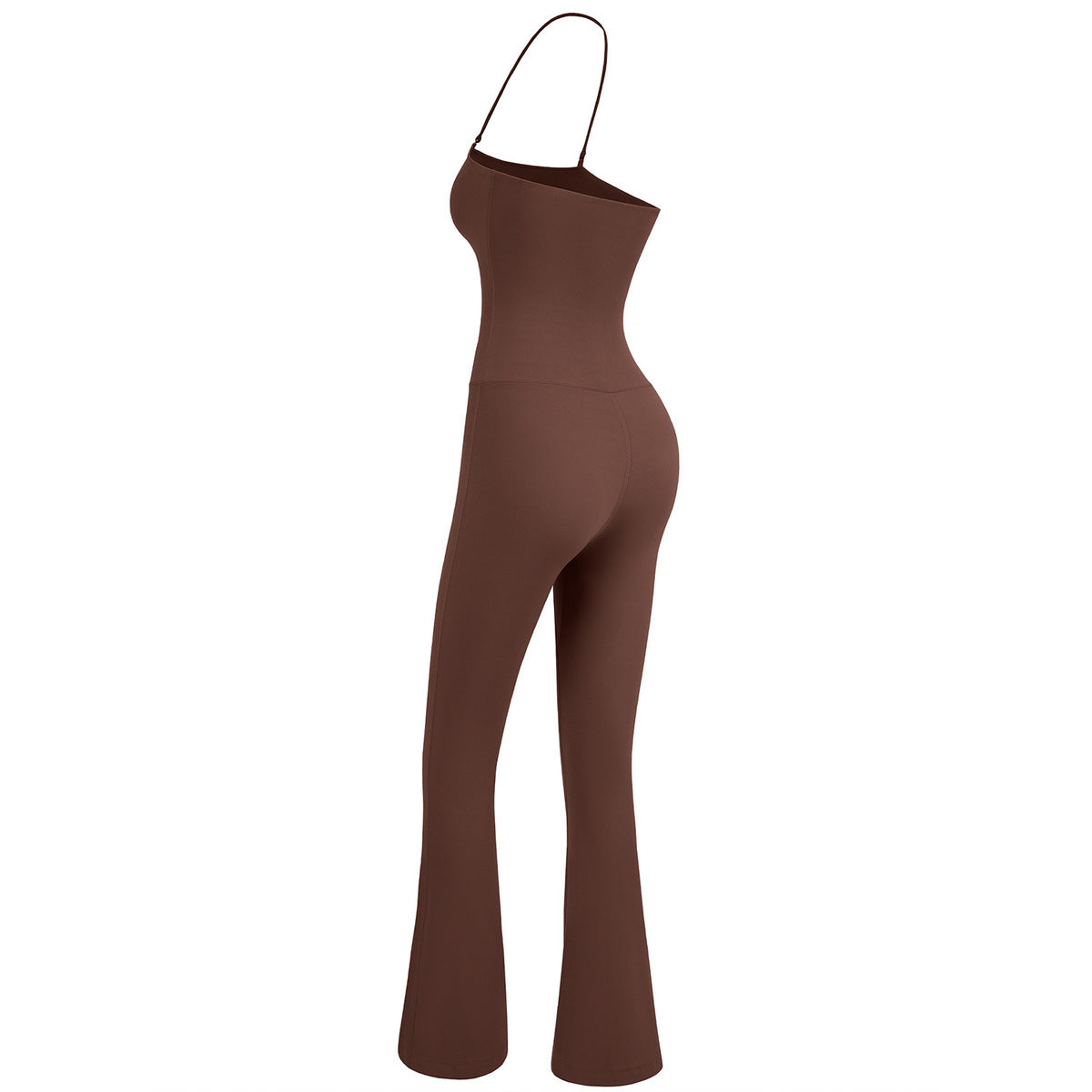 Women Yoga Solid Color Neck Sports Jumpsuits