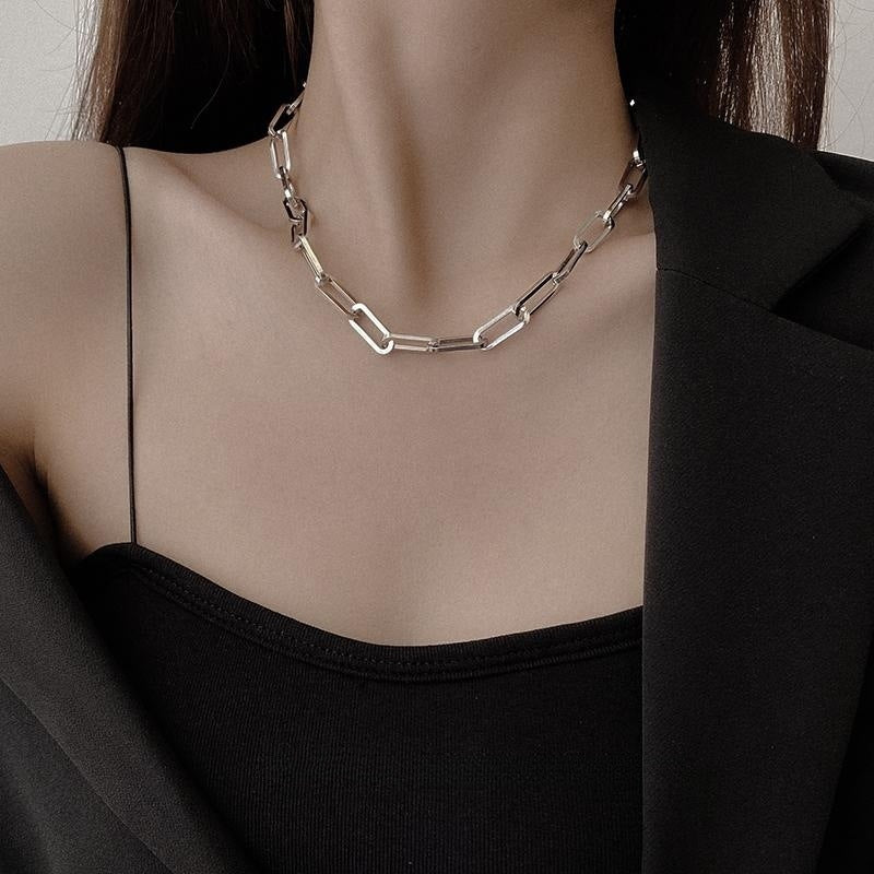 Women Fashion Simple Geometric Titanium Steel Set