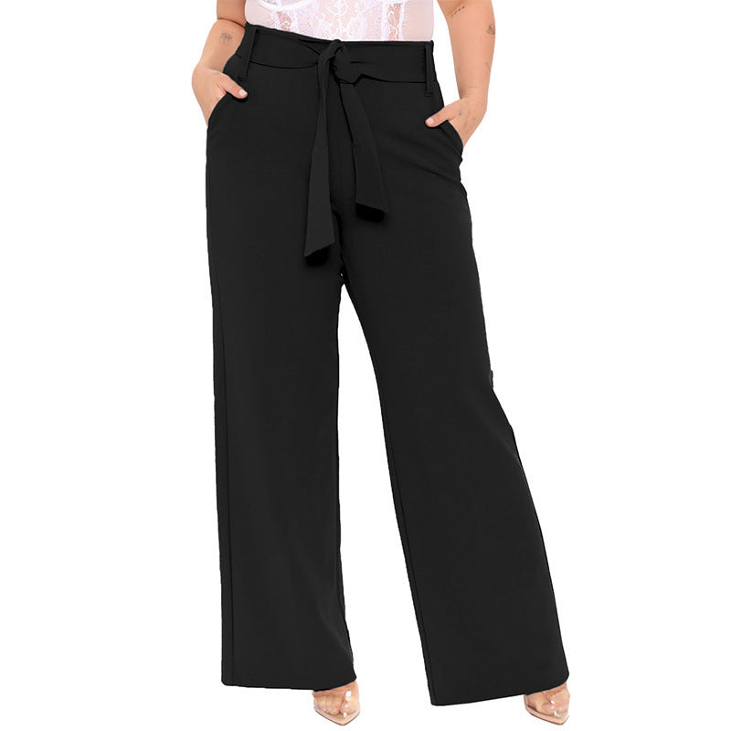 Pantalones anchos casuales de verano para mujer, de color liso