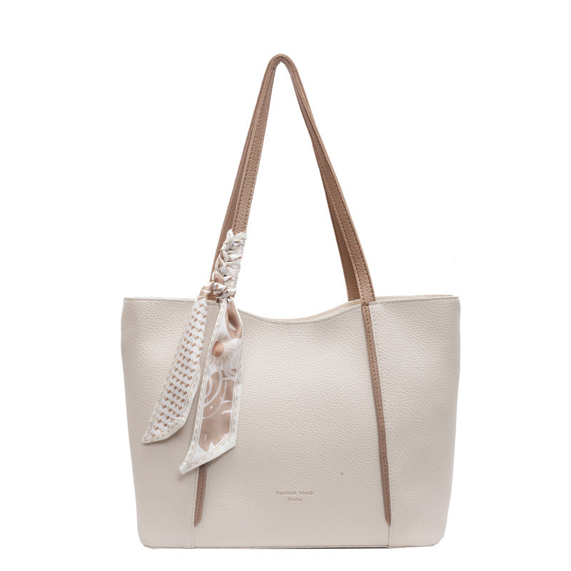 Bolso tote informal de PU con cinta de gran capacidad para mujer