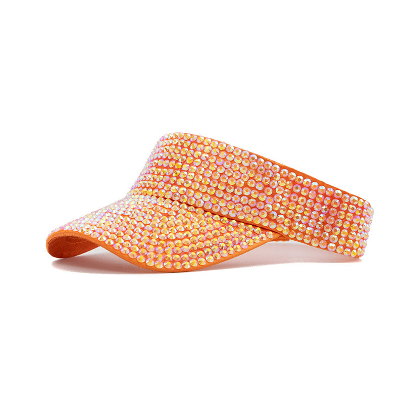 Sombrero de verano para exteriores con protección solar y diamantes de imitación