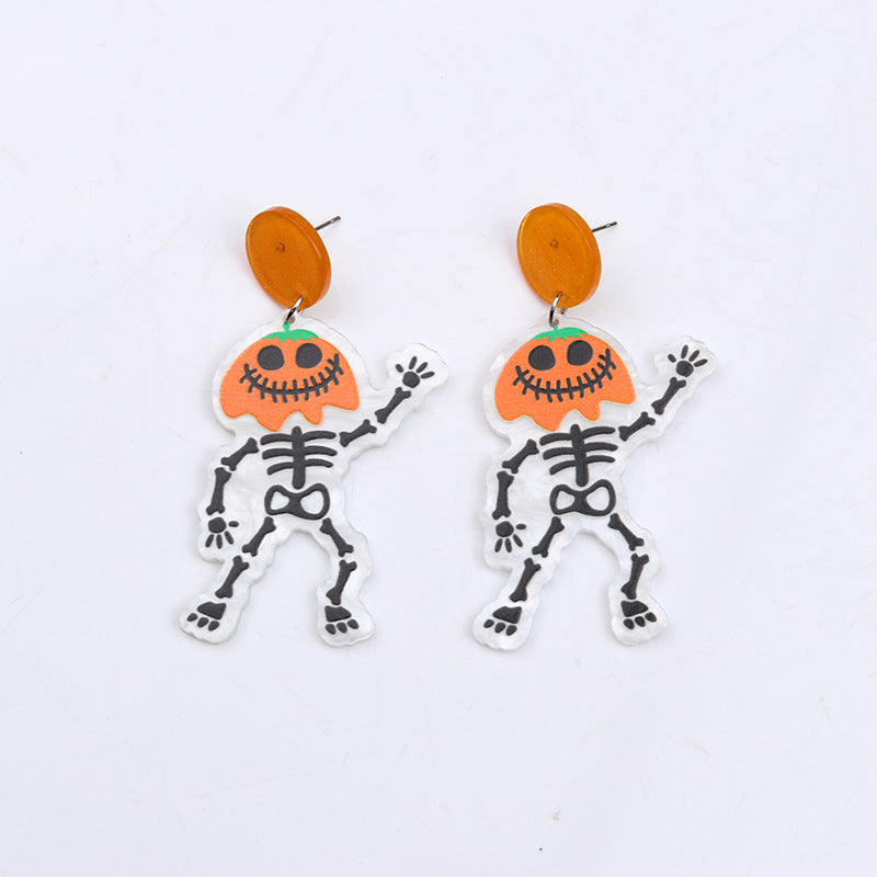 Halloween Women Fashion Character Acrylic Earrings