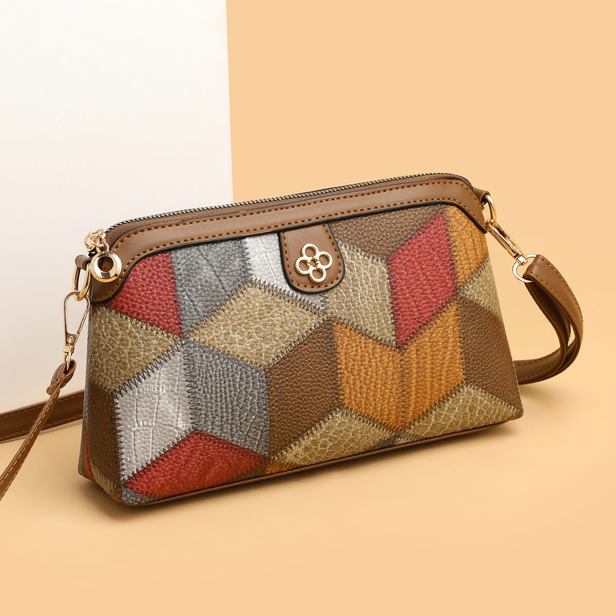 Bolso de bloque de color estilo bohemio de moda para mujer