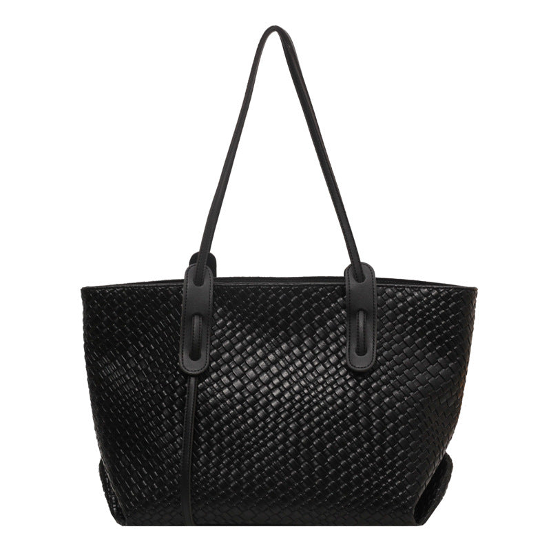 Bolso tote tejido informal de moda para mujer con gran capacidad