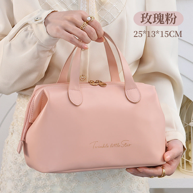 Bolsa de cosméticos de PU de gran capacidad para guardar maquillaje