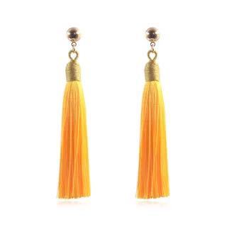 Bohemian Gold Wire Pull Hoop Tassel Earrings