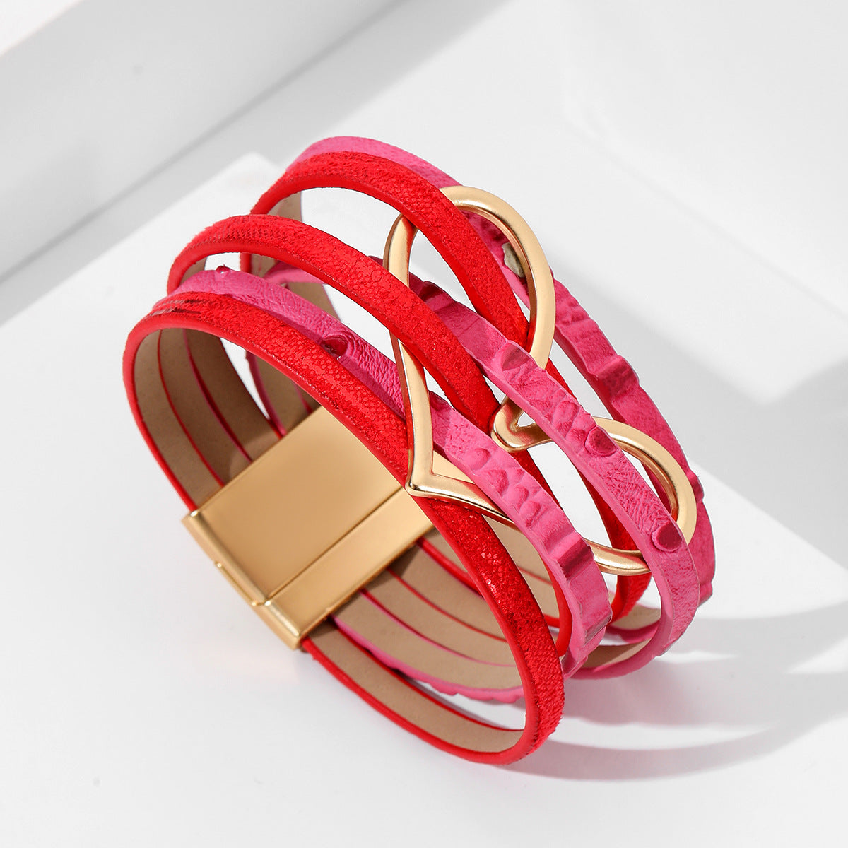 Bohemian Multi-Layer Leather Heart Bracelet