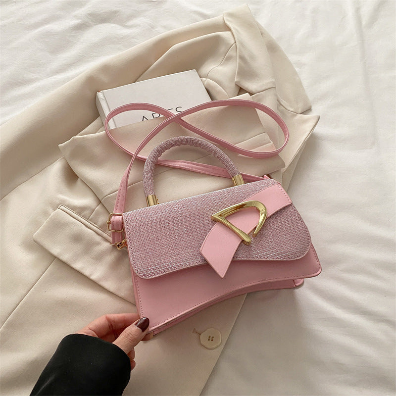 Fashion Stitching Color Shiny Handbag