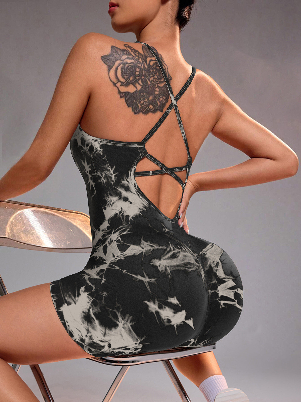 Women Fashion Backless Quick-Drying Yoga Rompers