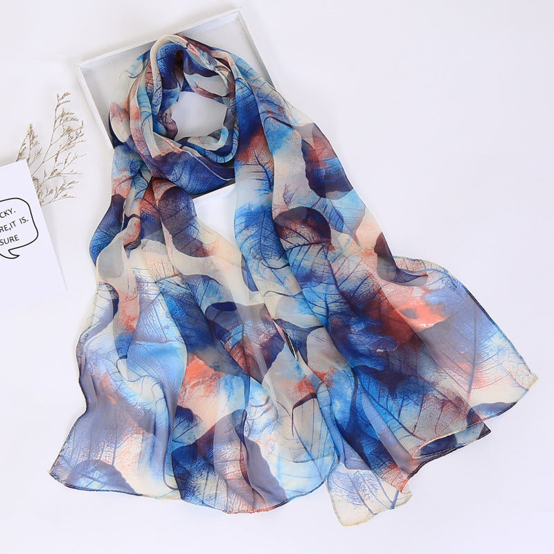 Bufanda con estampado de flor de ciruelo suave de Easide Beach con protector solar de verano