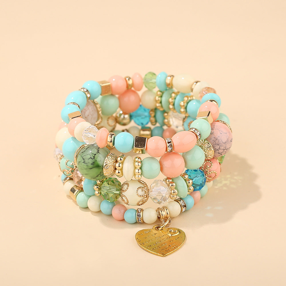 Bohemian Style Multi-Layer Wooden Beaded Bracelet