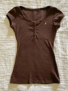 T-shirt d'été à manches courtes et motif gothique pour femme