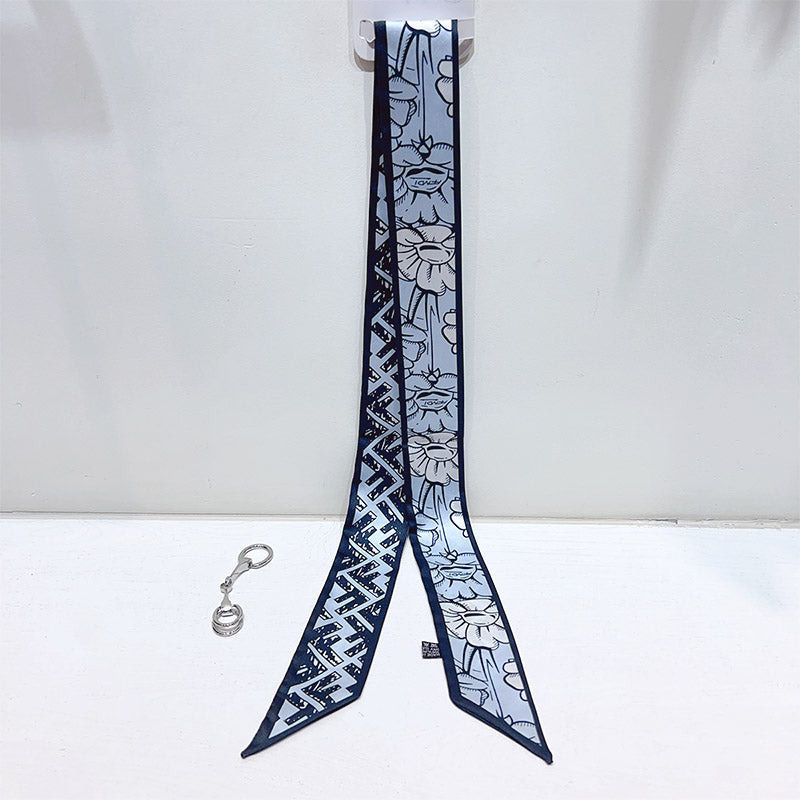 Fashion Printed Ribbon Tie Bag Handle Scarf