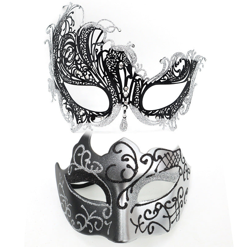 Masquerade Carnival Black Half Face Diamond Mask