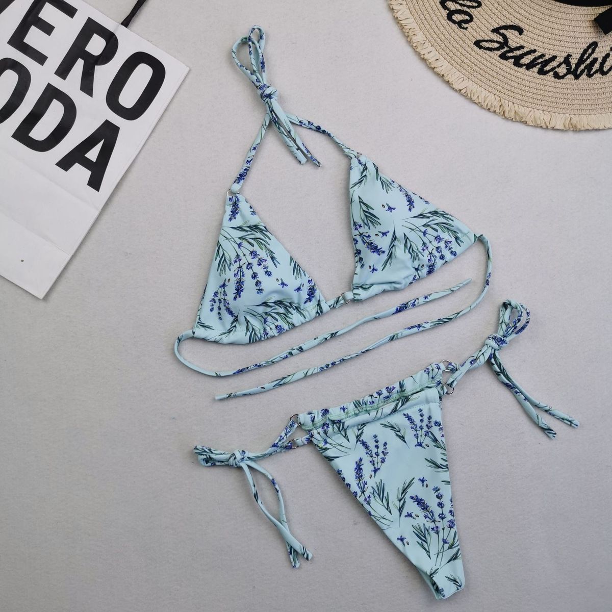 Women Sexy Lace-Up Print Bikini