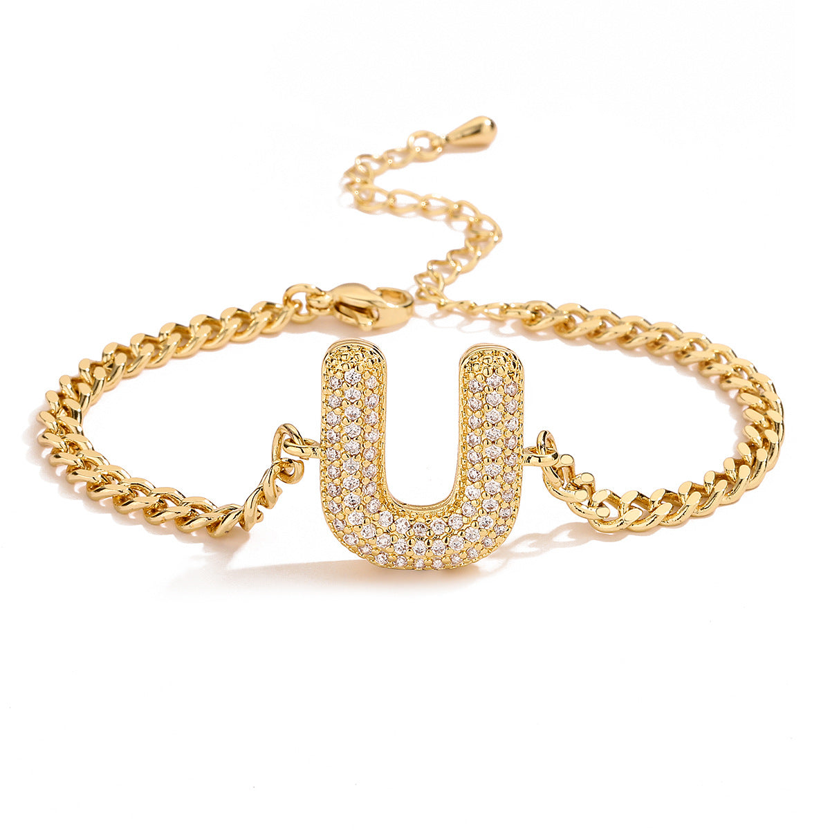 Fashion 26 Zircon Alphabet Bracelet