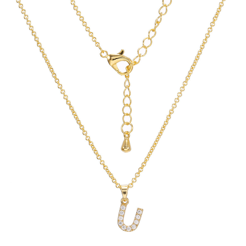 Collier pendentif alphabet simple et tendance pour femme