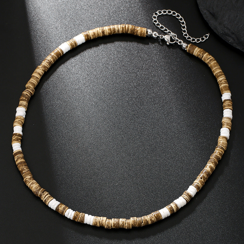 Collar de cuentas turquesas de moda para hombre