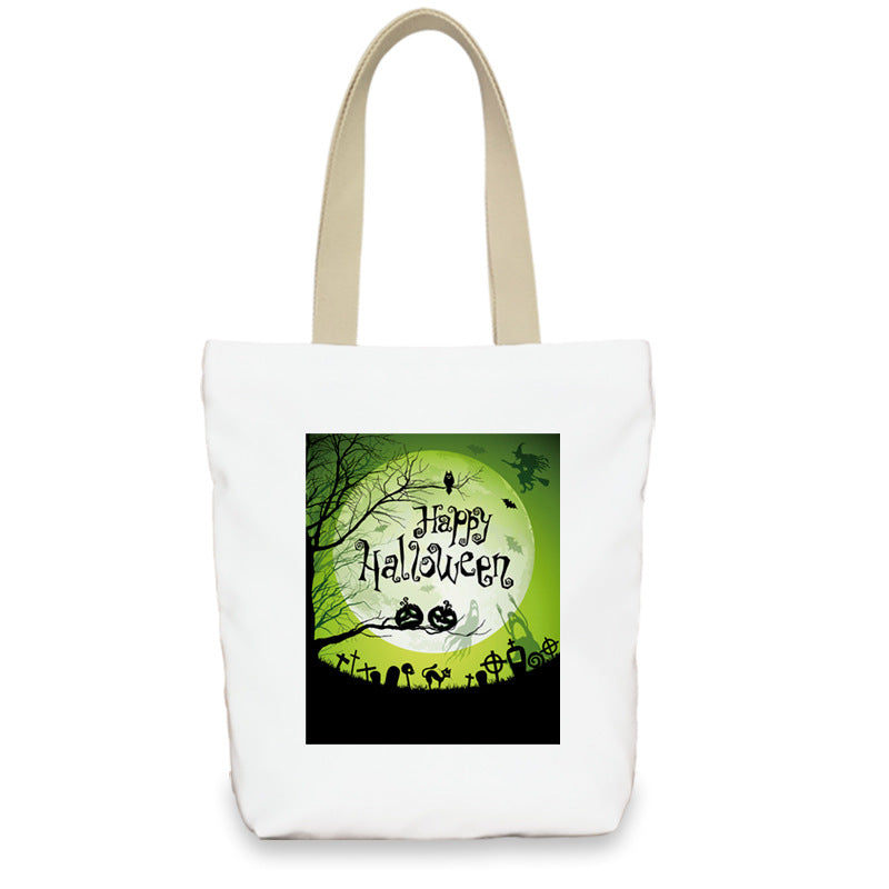 Bolso de lona con diseño de calabaza de Halloween para mujer