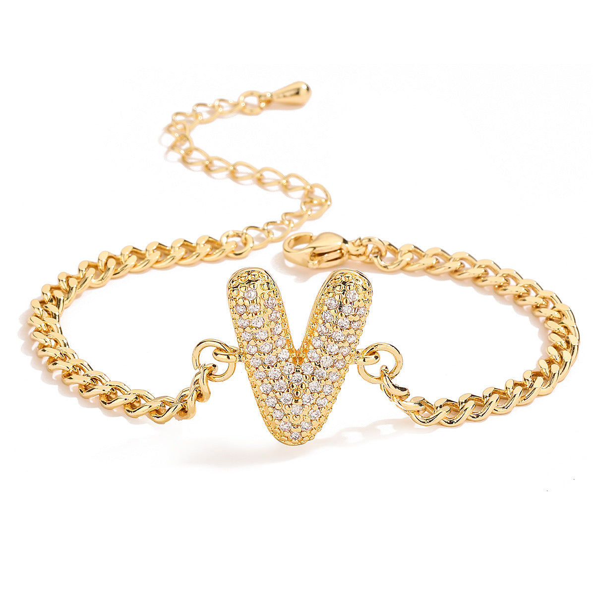 Fashion 26 Zircon Alphabet Bracelet
