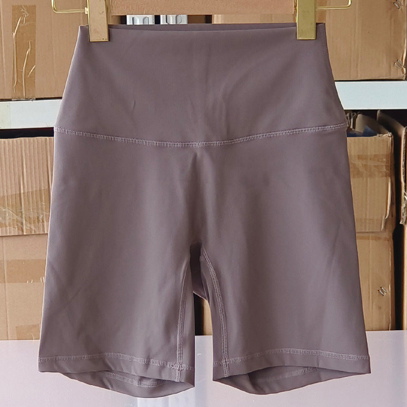Short de yoga taille haute uni pour femme