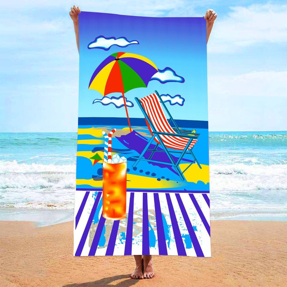 Toalla de playa de secado rápido con estampado informal de moda