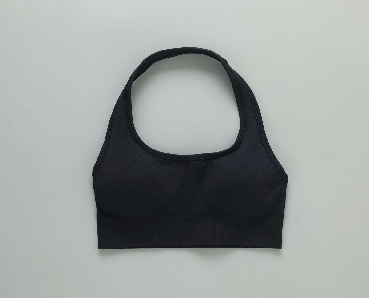 Women Fashion Solid Color Seamless Halter-Neck Bra