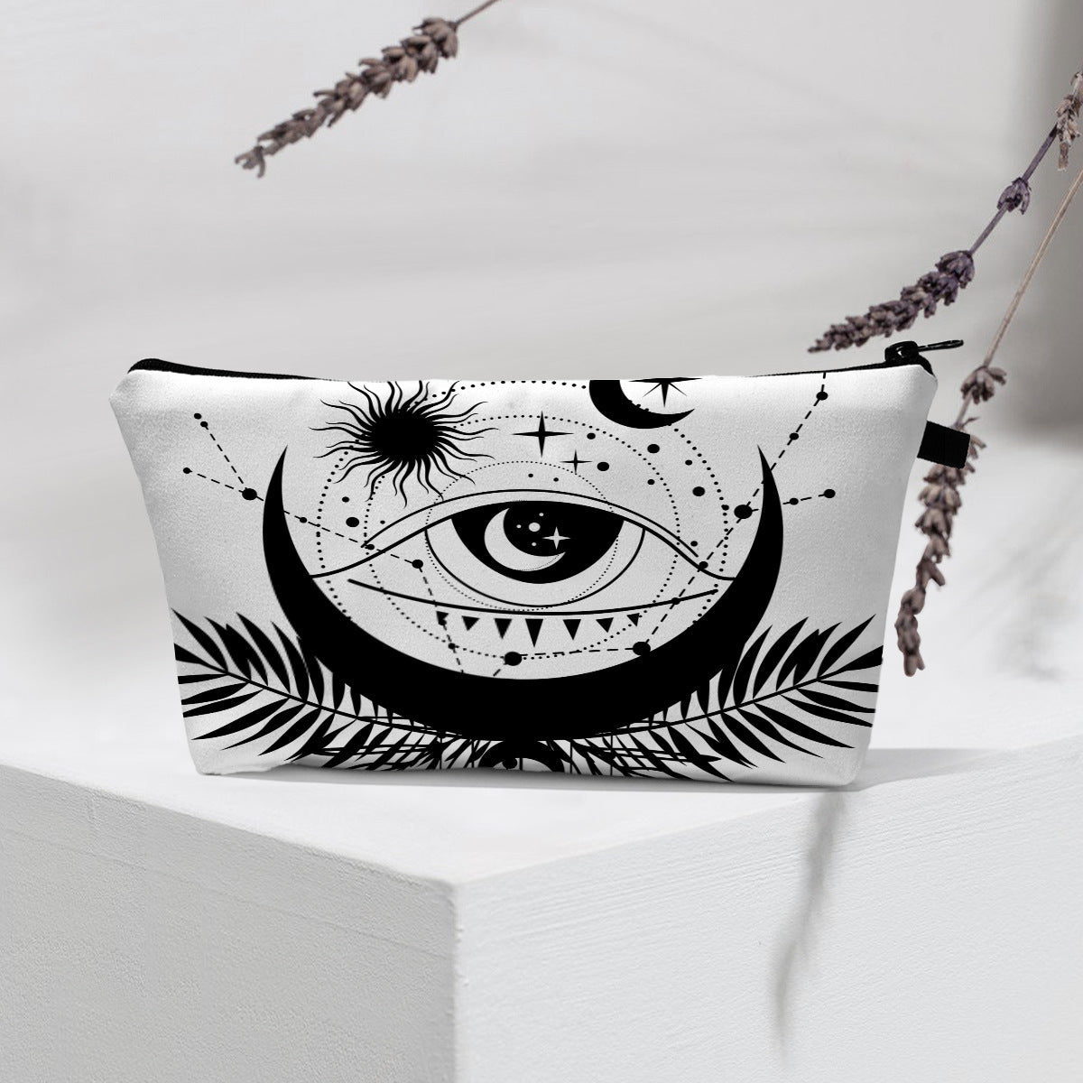 Bolsa de cosméticos portátil con diseño de mal de ojo para mujer