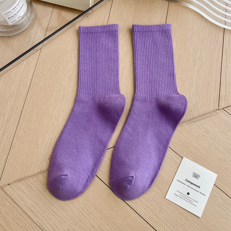 Calcetines sencillos de color sólido multicolor