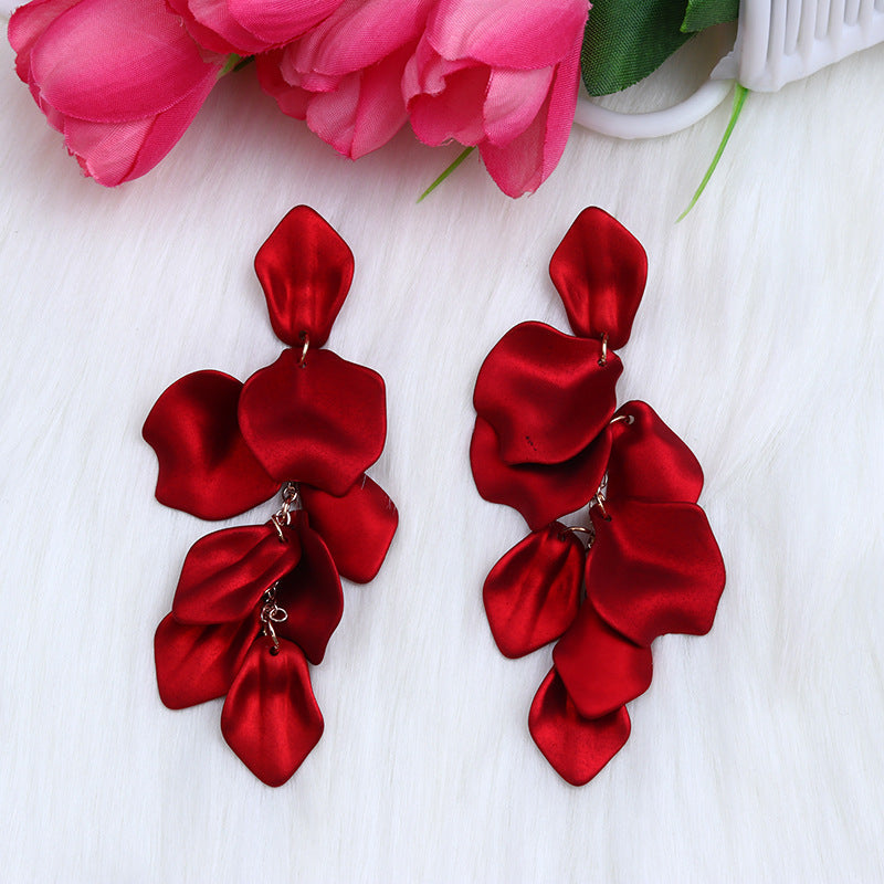 Bohemian Style Personalized Tassel Petal Earrings