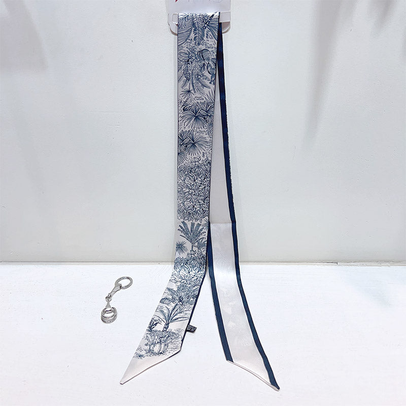 Fashion Printed Ribbon Tie Bag Handle Scarf