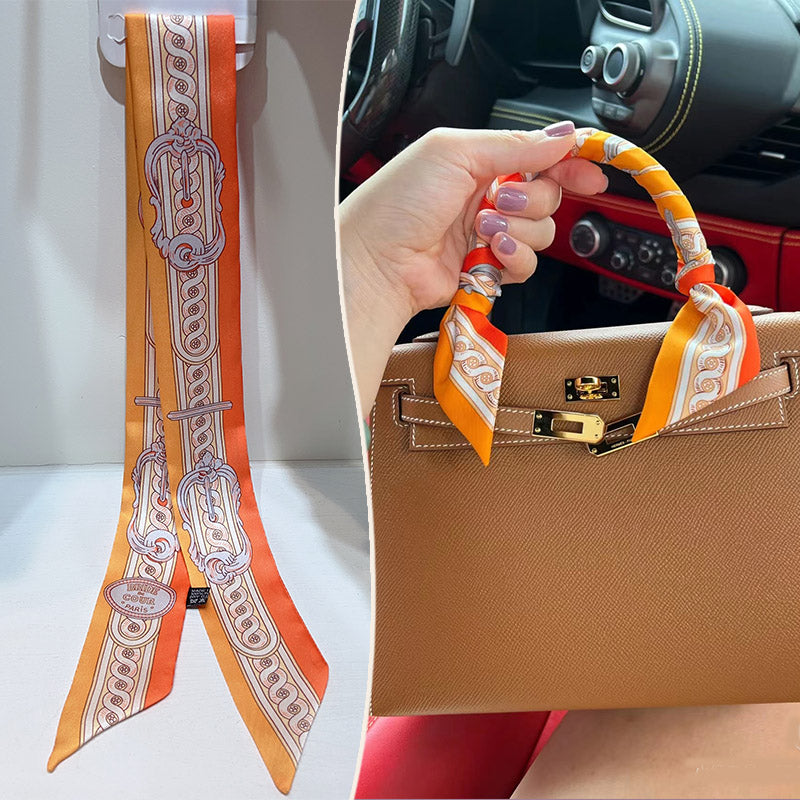 Fashion Printed Ribbon Tie Bag Handle Scarf