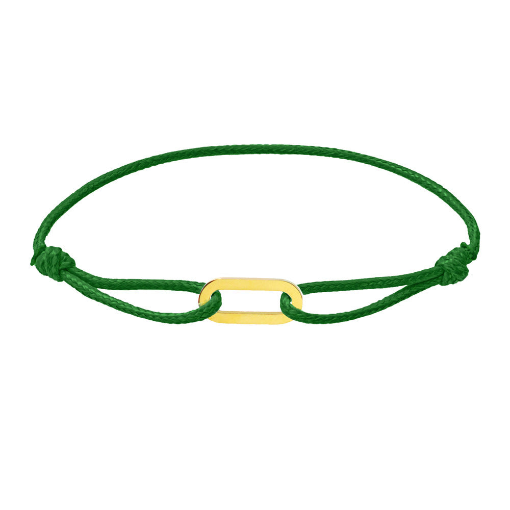 Women Fashion Simple Hand-Woven Single Ring Rope Adjustable Bracelet