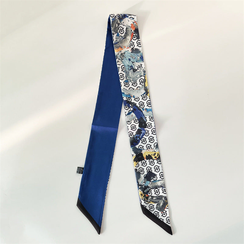 Bufanda con asa para bolso con lazo estampado de moda