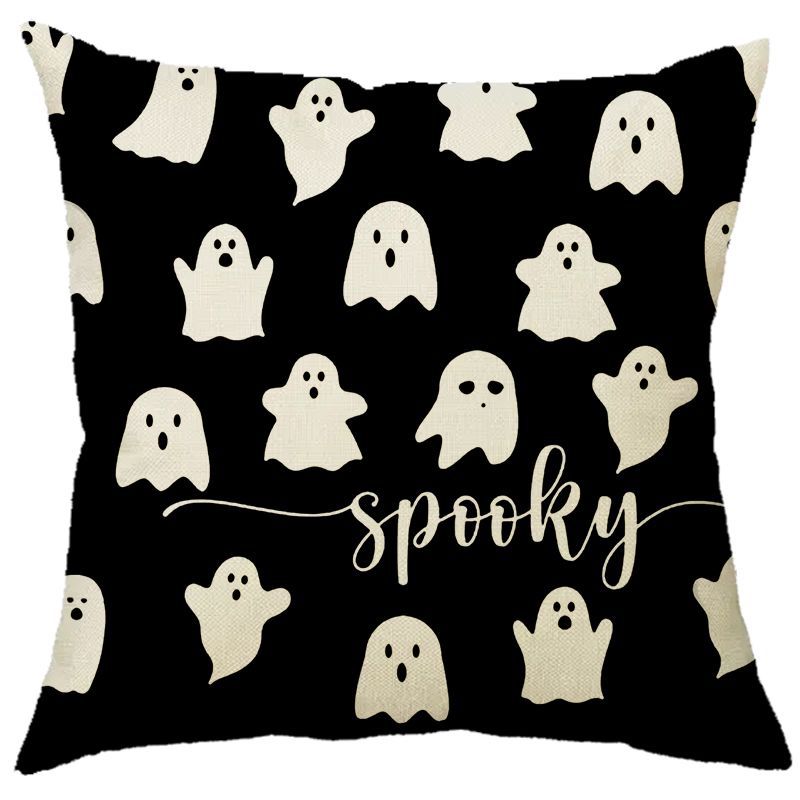 Halloween Pumpkin Skull Print Linen Sofa Cushion Cover