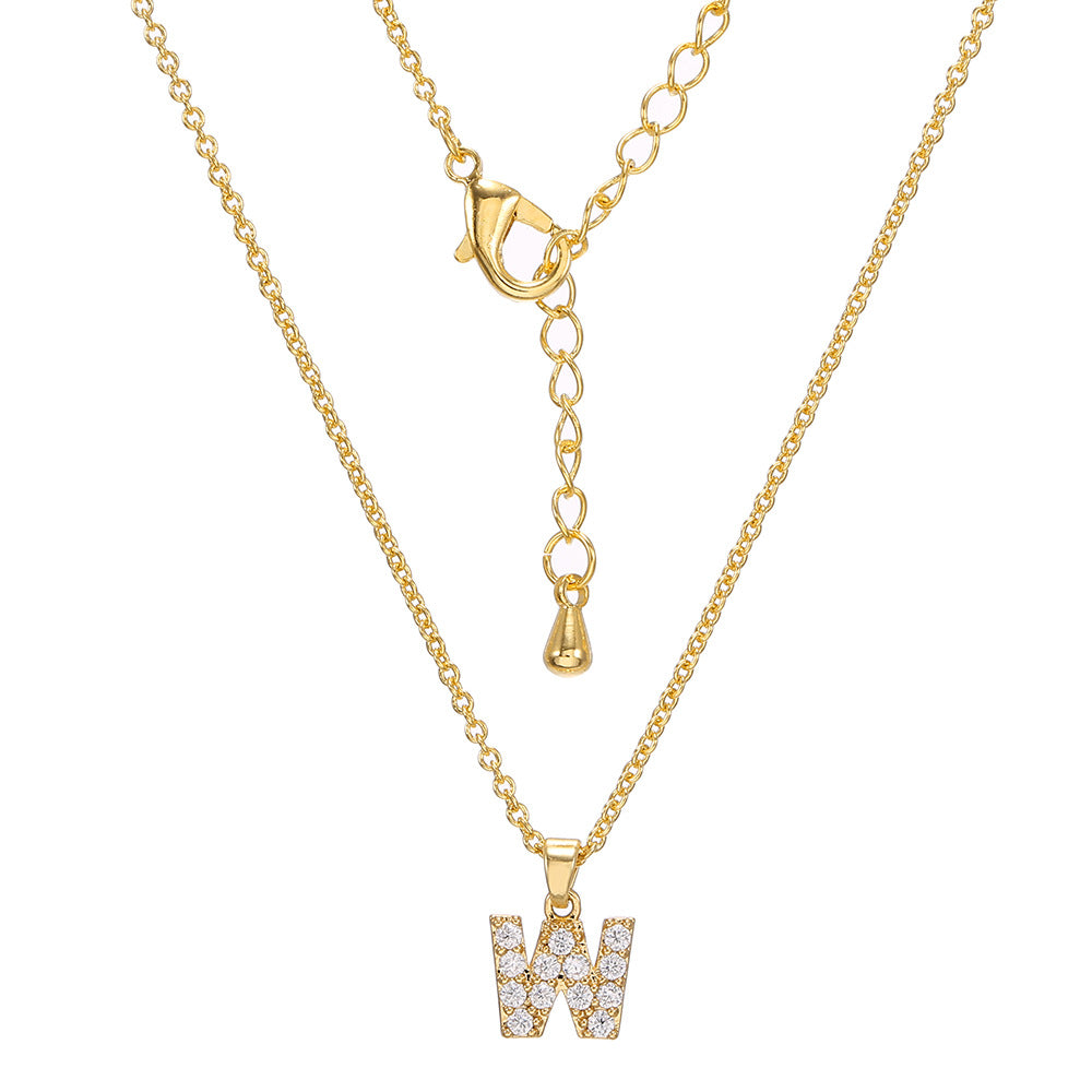 Collar con colgante de alfabeto simple a la moda para mujer