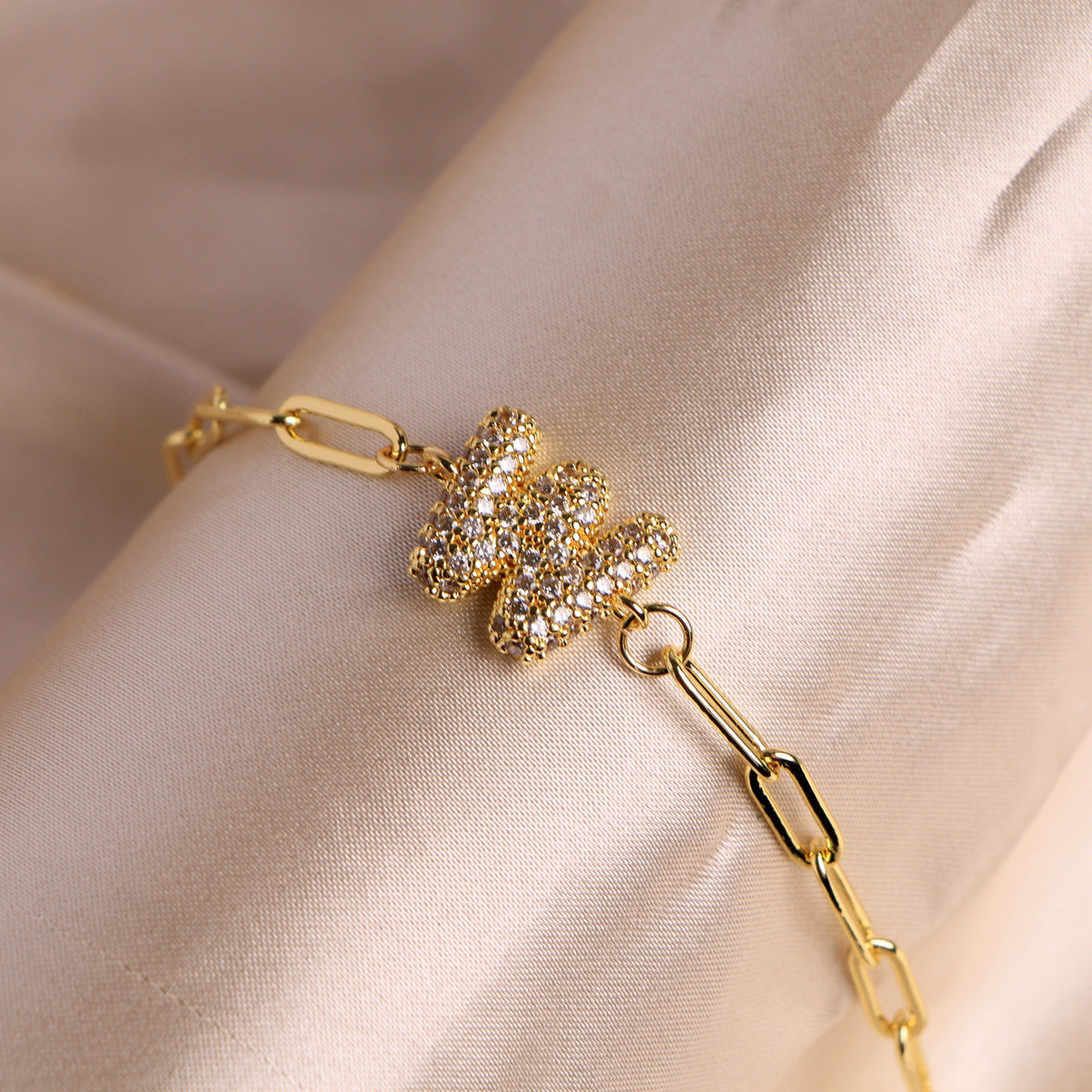 Fashion 26 Zircon Alphabet Clip Chain Bracelet