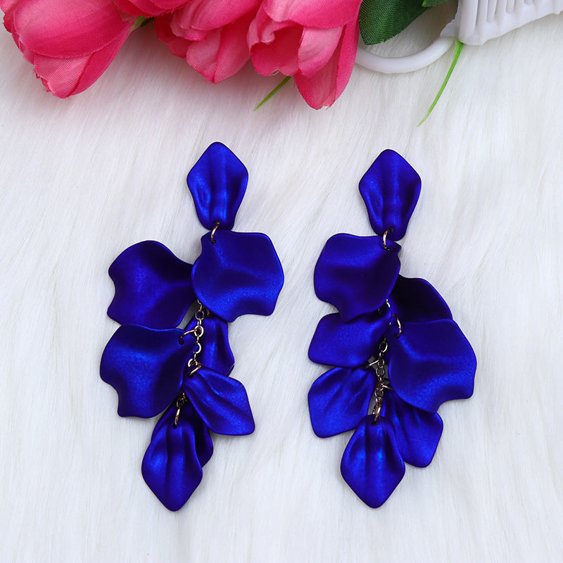 Bohemian Style Personalized Tassel Petal Earrings