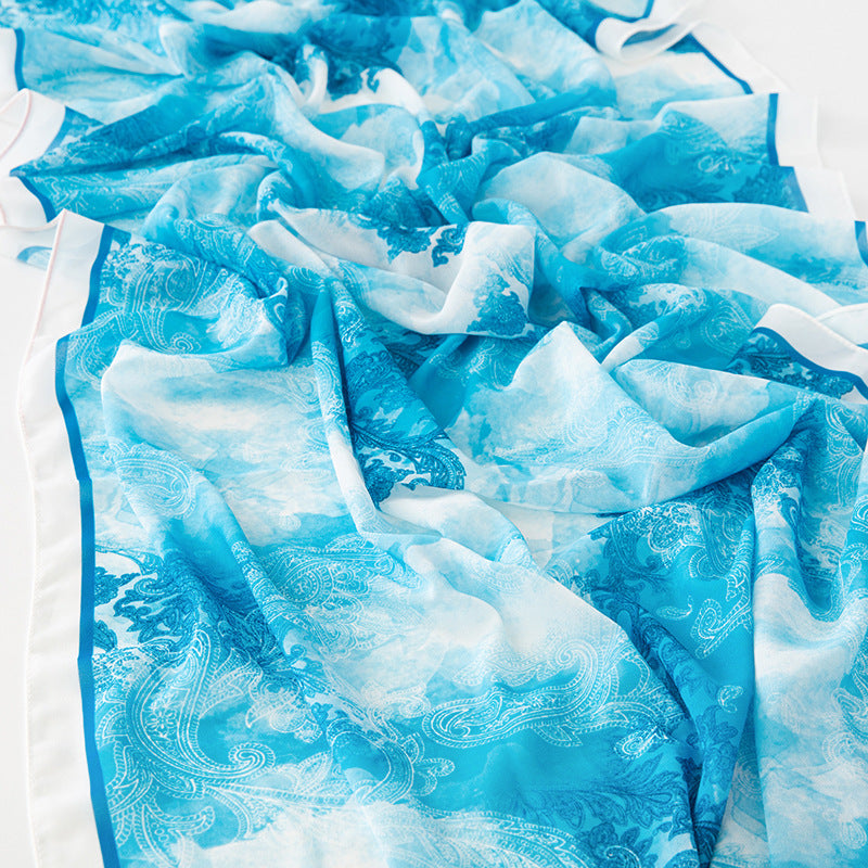 Women Summer Spring Floral Chiffon Long Scarf