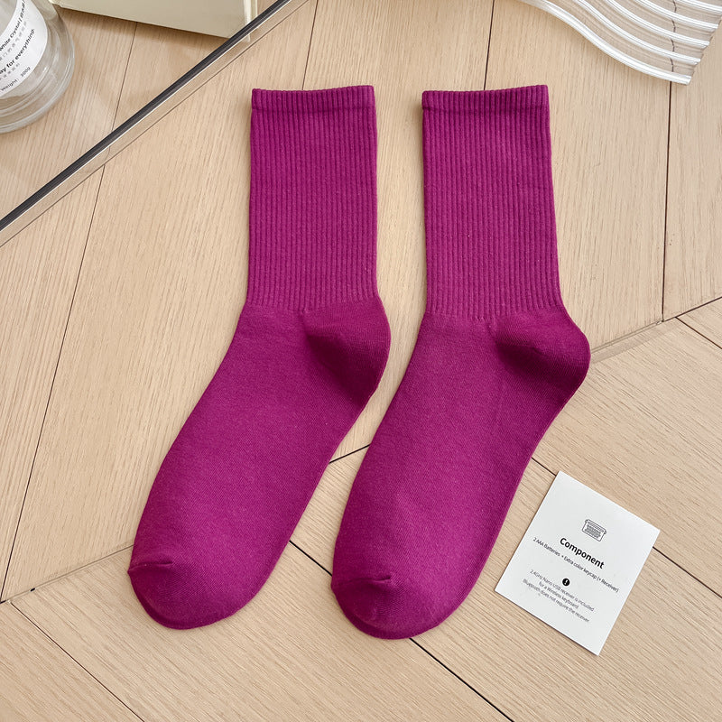 Calcetines sencillos de color sólido multicolor