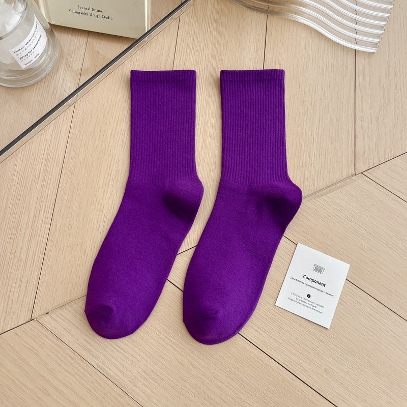 Calcetines sencillos de color sólido multicolor