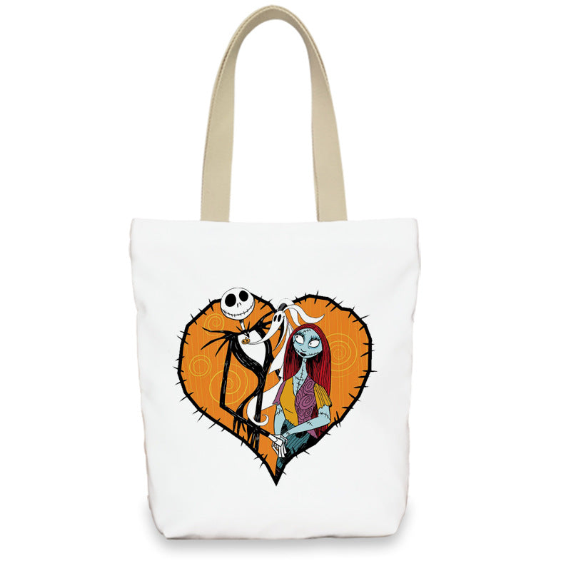 Bolso de lona con diseño de calabaza de Halloween para mujer