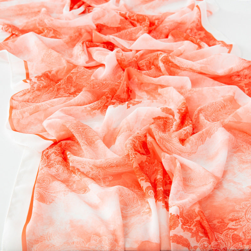 Women Summer Spring Floral Chiffon Long Scarf