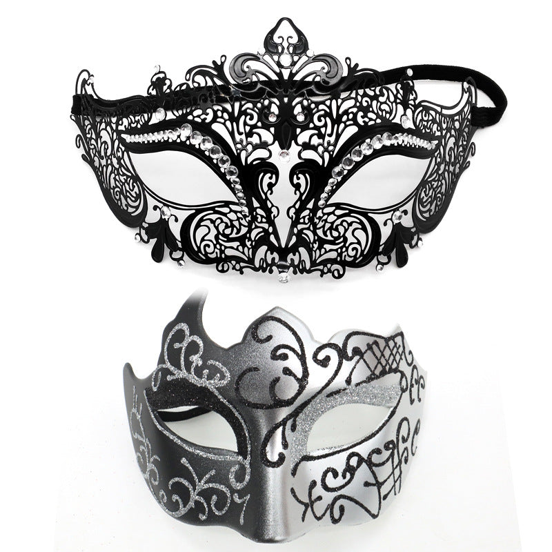 Masquerade Carnival Black Half Face Diamond Mask