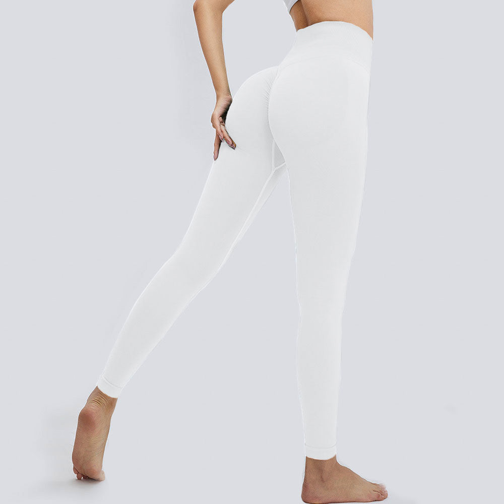 Women Fashion Solid Color High Waist Seamless Yoga Pants