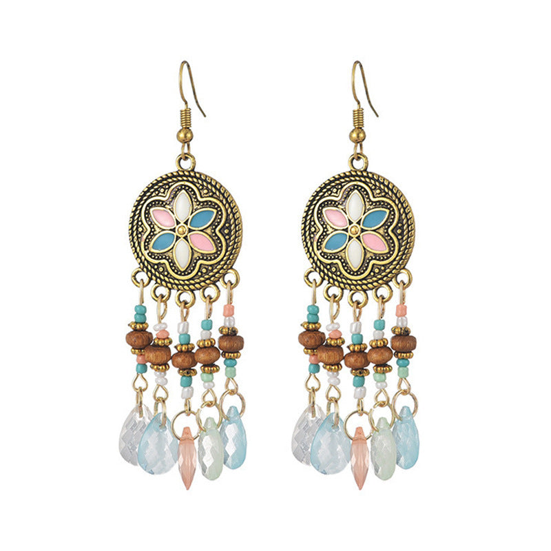 Pendientes con borlas retro de estilo étnico bohemio