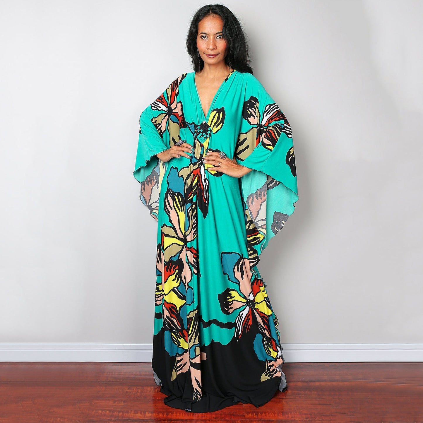 Robe de plage ample en polyester imprimé