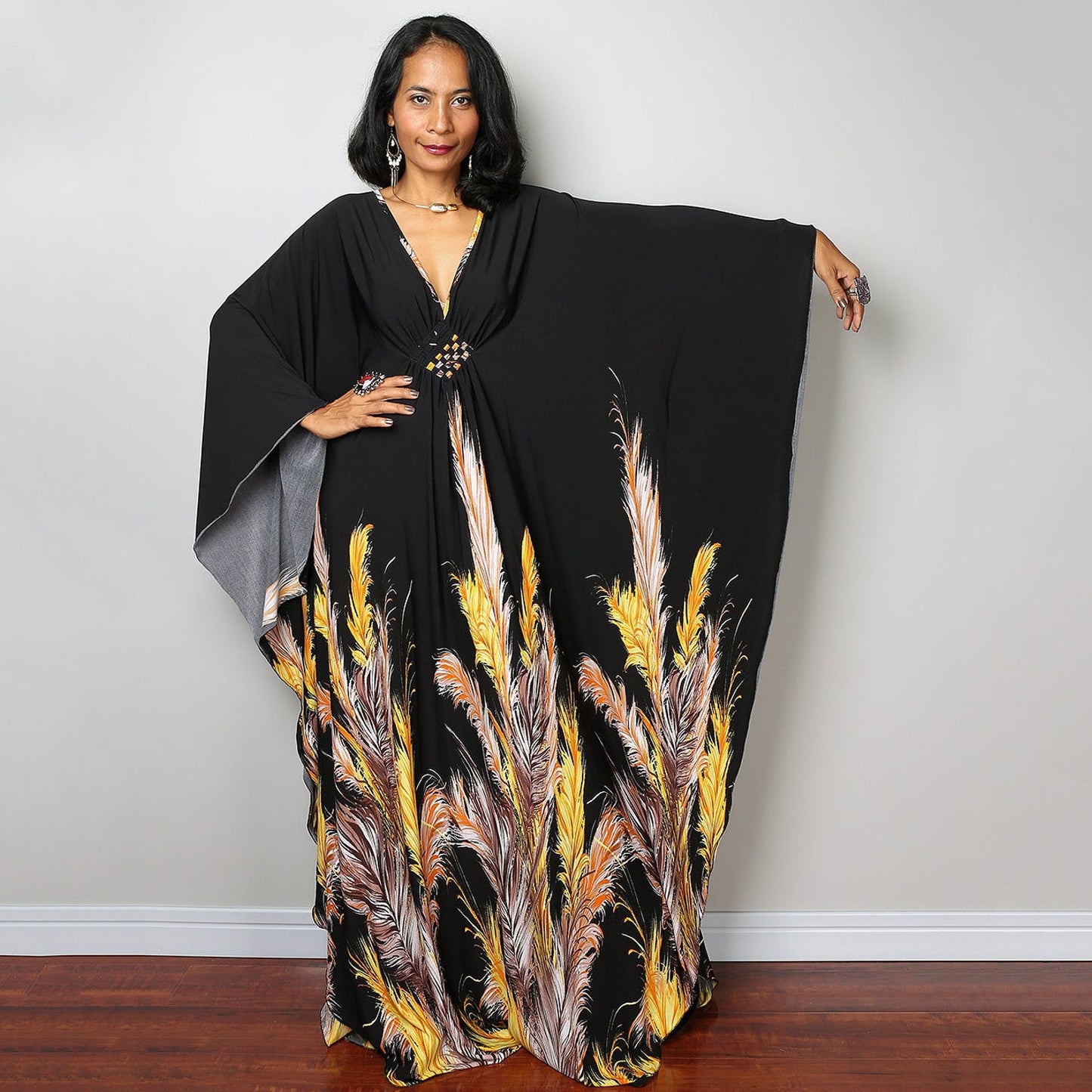 Robe de plage ample en polyester imprimé